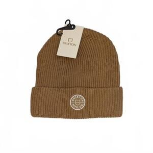 Brixton Heist Crest Knit Beanie Hat in Brown